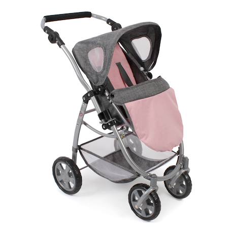 La poussette combinée pour poupée 3 en 1 emotion 'all in' - coloris 15 Gris et rose 4 - vertbaudet enfant 