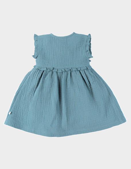 Robe portefeuille mousseline de coton Bleu 4 - vertbaudet enfant 