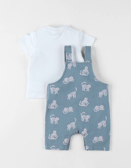 Ensemble salopette avec t-shirt molleton Blanc 4 - vertbaudet enfant 