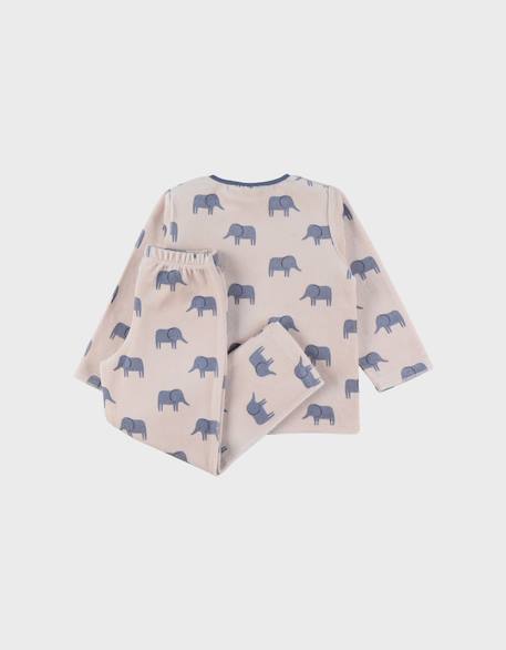 Pyjama en velours éléphant Beige 5 - vertbaudet enfant 