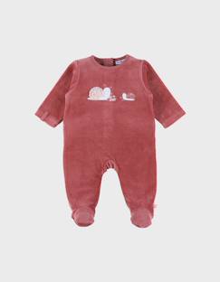 Bébé-Pyjama, surpyjama-Pyjama bébé en velours brodé escargot