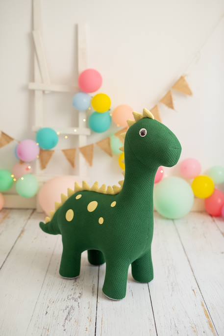 Grand peluche siège d’appoint dinosaure Vert olive 3 - vertbaudet enfant 