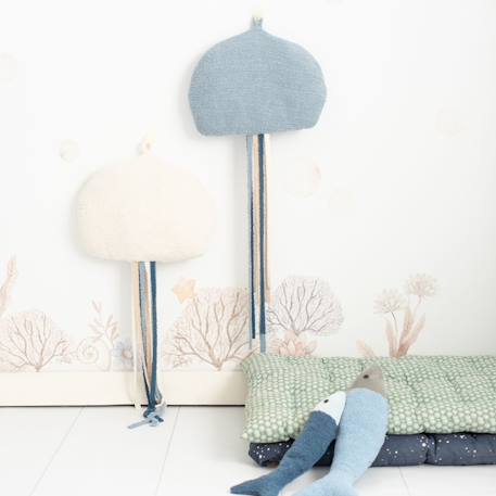 Décoration murale 2 méduses tissu doux White and blue 2 - vertbaudet enfant 