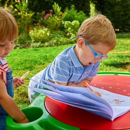 Table de jeux d'extérieur multi-usage sable et eau  plastique Bleu - rouge - blanc 4 - vertbaudet enfant 