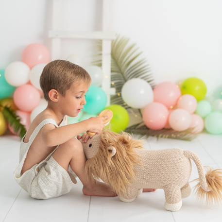 Peluche lion mini en coton Brown 2 - vertbaudet enfant 