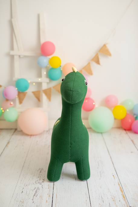 Grand peluche siège d’appoint dinosaure Vert olive 6 - vertbaudet enfant 