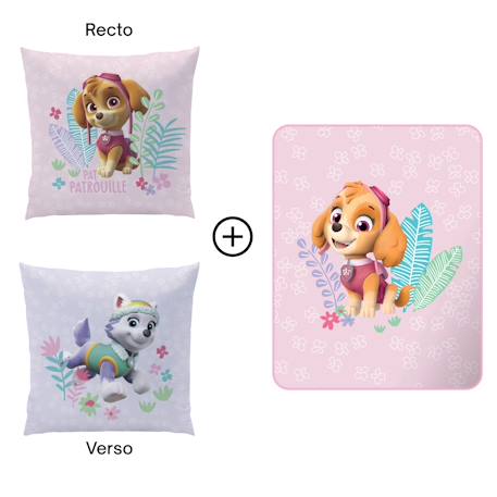 Ensemble plaid et coussin, pat patrouille paradise Rose 1 - vertbaudet enfant 