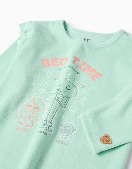 Pyjama en velours brillant dans le noir Vert clair 3 - vertbaudet enfant 