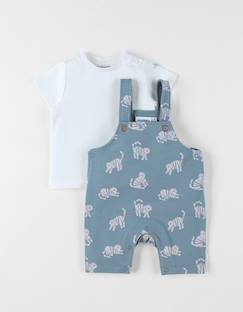 -Ensemble salopette avec t-shirt molleton