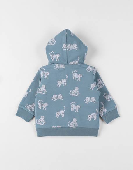 Sweat à capuche molleton Bleu 4 - vertbaudet enfant 