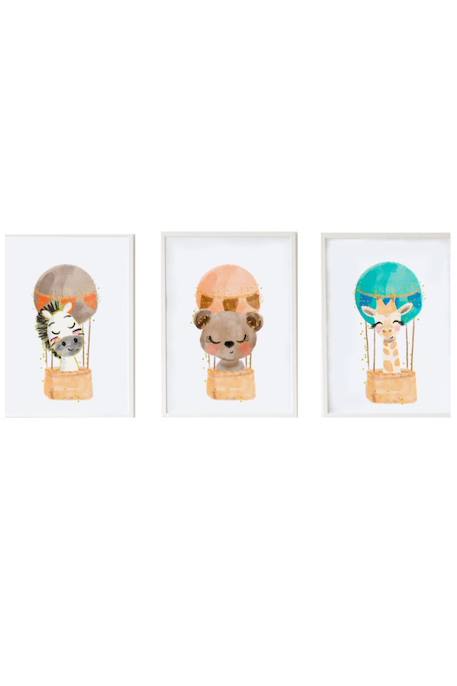 Lot 3 cadres muraux animaux enfant Multi coloured 1 - vertbaudet enfant 