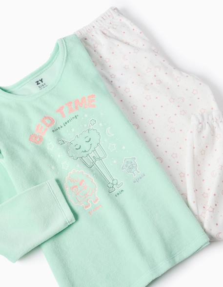 Pyjama en velours brillant dans le noir Vert clair 5 - vertbaudet enfant 