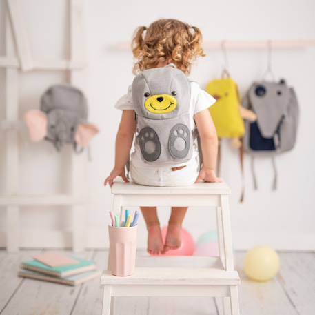 Sac à dos ourson enfant Grey and yellow 2 - vertbaudet enfant 