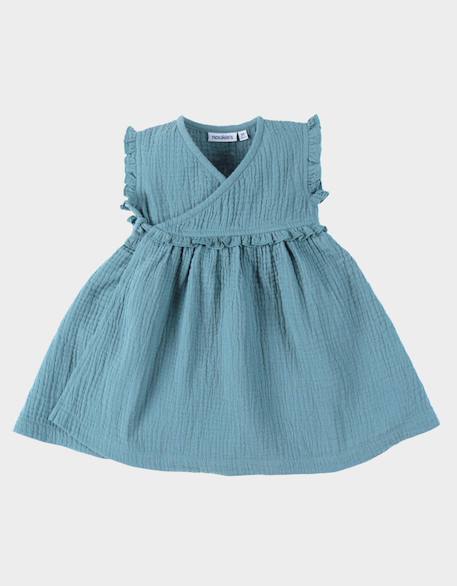 Robe portefeuille mousseline de coton Bleu 5 - vertbaudet enfant 