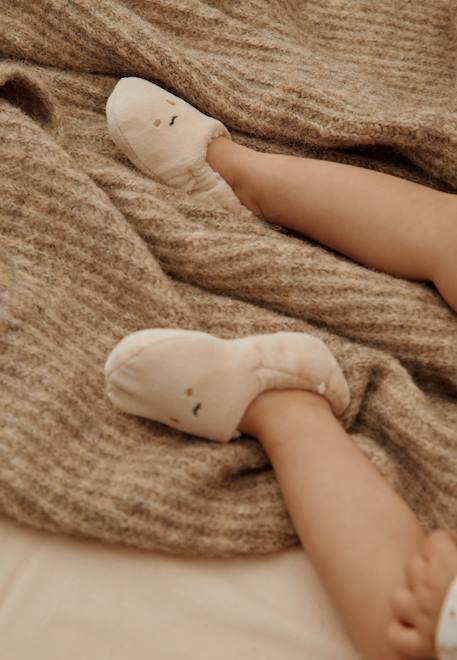 Chaussons bébé perle Beige 1 - vertbaudet enfant 
