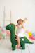 Grand peluche siège d’appoint dinosaure Vert olive 2 - vertbaudet enfant 