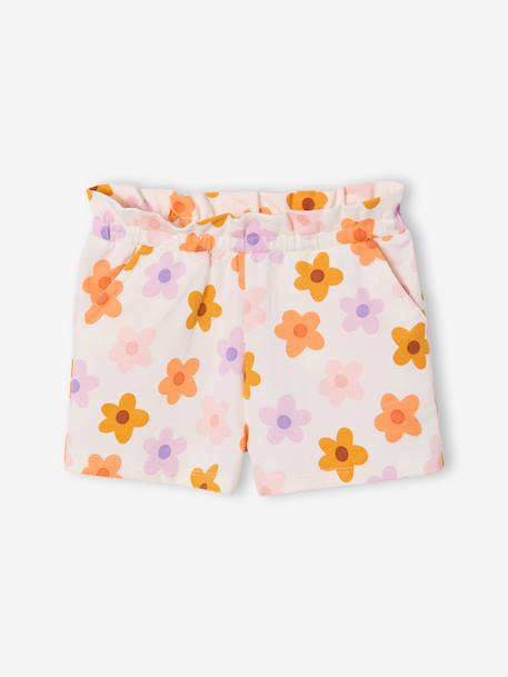 Lot de 2 shorts fille molleton léger mandarine+marine+vert d'eau 10 - vertbaudet enfant 