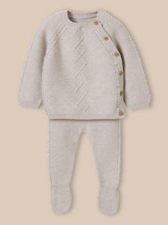 -Ensemble naissance - coton biologique et laine