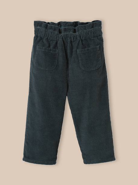 Pantalon paperbag bébé en velours Eucalyptus 1 - vertbaudet enfant 