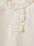 T-shirt fille col montant brodé - coton biologique Ecru 2 - vertbaudet enfant 