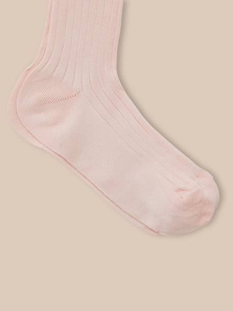 Collants à côtes fille Gris chine fonce+Marine+Rose doux 9 - vertbaudet enfant 
