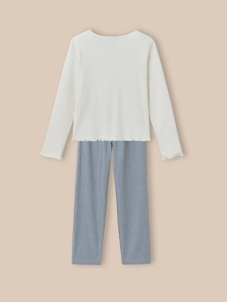 Pyjama bi-matière vichy fille Vichy bleu 6 - vertbaudet enfant 