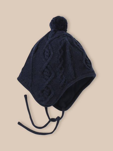 Bonnet Bébé En Polaire 100% Laine Mérinos Biologique - Avec Pompons, Doux Et Chaud - Tailles 74/80 Et 86/92 - Fabriqué En Allemagne