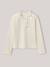 T-shirt fille col montant brodé - coton biologique Ecru 1 - vertbaudet enfant 