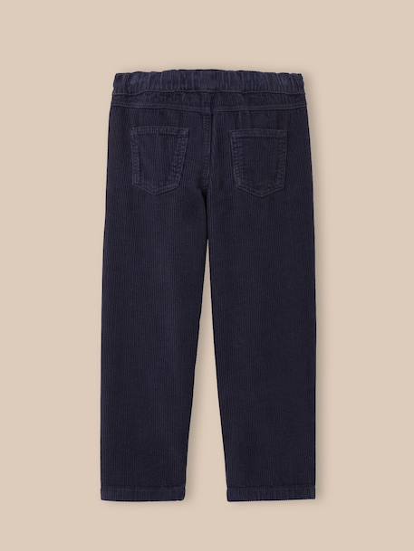 Pantalon relax en velours côtelé garçon Bouteille+Marine 6 - vertbaudet enfant 