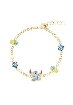Bracelet en laiton plaqué or stitch ananas & fleur  - vertbaudet enfant