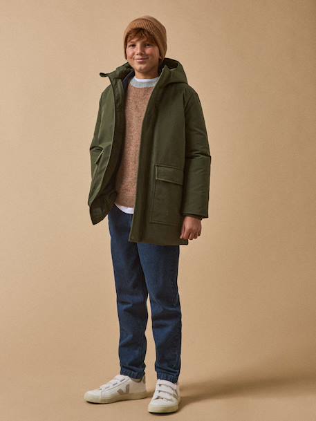 Parka doudoune garçon Kaki+Marine 5 - vertbaudet enfant 