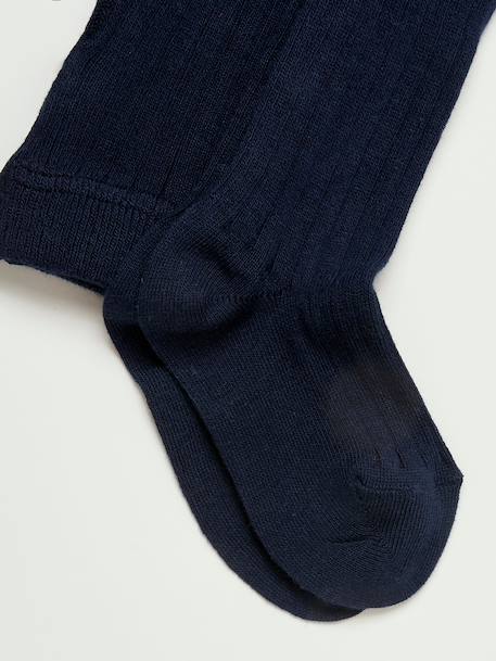 Collants à côtes fille Gris chine fonce+Marine 6 - vertbaudet enfant 