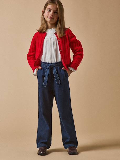 Pantalon large fille denim light Denim brut+Denim stone 10 - vertbaudet enfant 