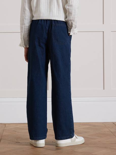 Pantalon large fille denim light Denim brut+Denim stone 4 - vertbaudet enfant 