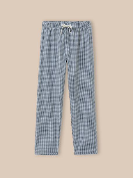 Pyjama bi-matière vichy fille Vichy bleu 4 - vertbaudet enfant 