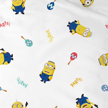 Parure de lit imprimée 100% coton, les minions fiesta Bleu 5 - vertbaudet enfant 