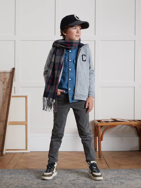 Sweat zippé à capuche garçon Gris chine 5 - vertbaudet enfant 