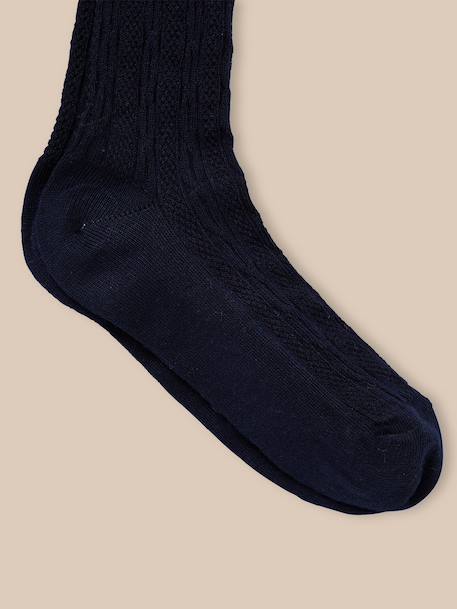 Collants fille avec torsades Bleu ombre 2 - vertbaudet enfant 