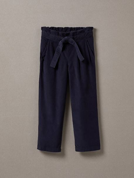 Pantalon large  en velours Kaki+Marine 3 - vertbaudet enfant 