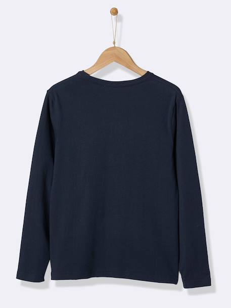 T-shirt manches longues garçon Bleu fonce uni avec+Gris moyen uni avec 2 - vertbaudet enfant 