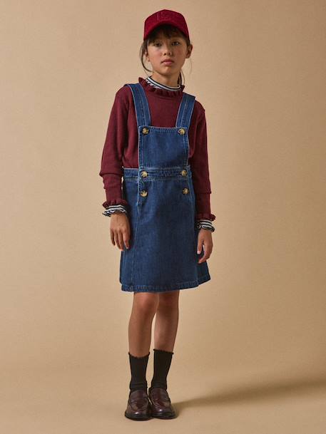 Robe tablier en denim fille Denim brut 5 - vertbaudet enfant 