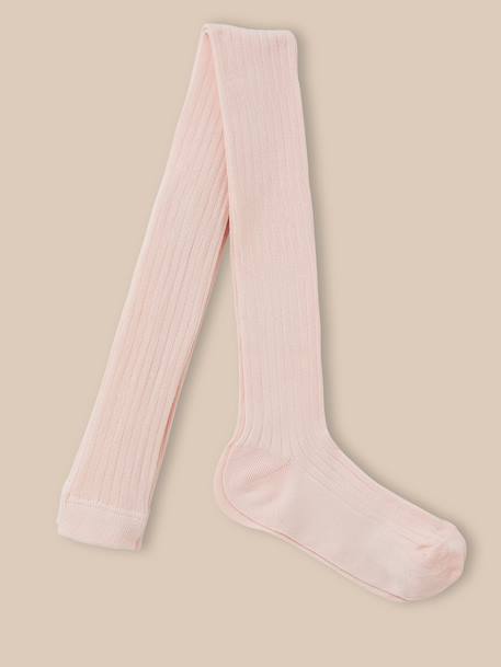 Collants à côtes fille Gris chine fonce+Marine+Rose doux 8 - vertbaudet enfant 