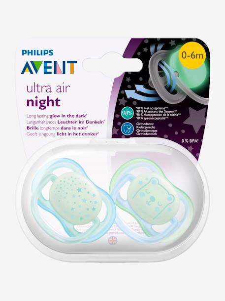 Lot de 2 sucettes nuit Ultra air night 1er âge Philips AVENT bleu+bleu 4 - vertbaudet enfant 