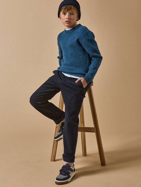 Pull garçon en laine merinos Bleu+Bleu clair+Gris chine+Vert 5 - vertbaudet enfant 