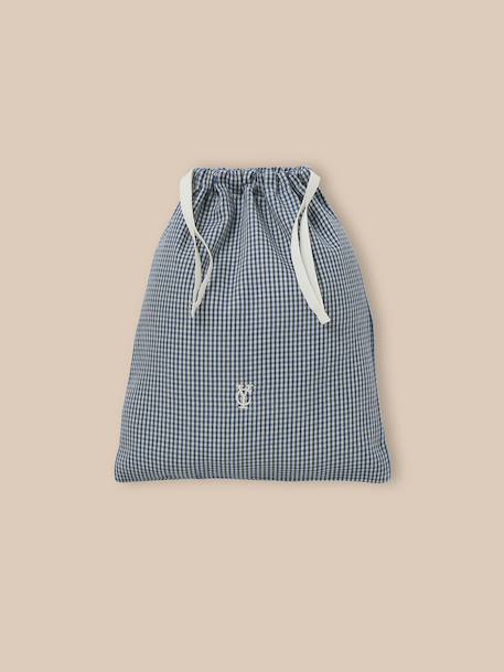 Pyjama bi-matière vichy fille Vichy bleu 2 - vertbaudet enfant 