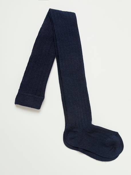 Collants à côtes fille Gris chine fonce+Marine 5 - vertbaudet enfant 