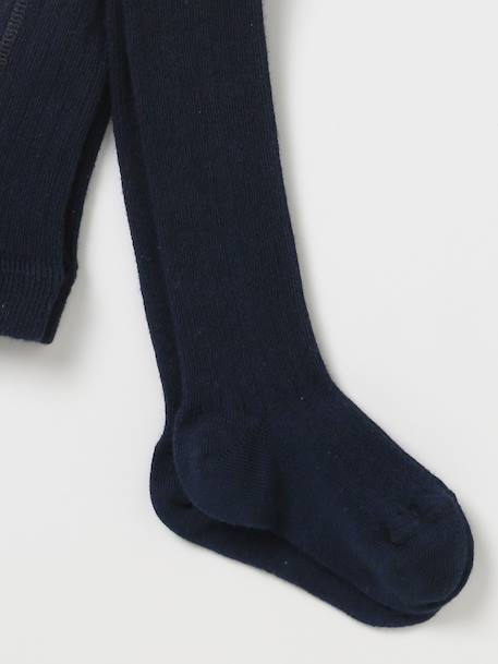 Collants en côtes bébé Bordeaux+Ecru+Marine 7 - vertbaudet enfant 