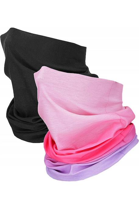 Cache-cou snood polyester Noir / rose 1 - vertbaudet enfant 