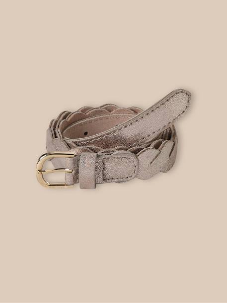 Fille-Accessoires-Ceinture en cuir tressé et irisé