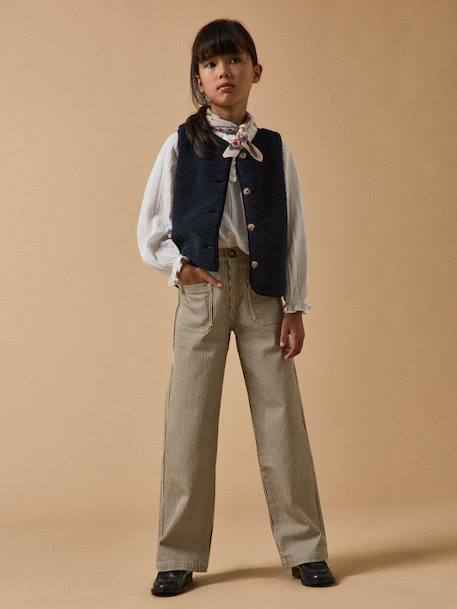 Pantalon droit rayé fille Rayure marron 5 - vertbaudet enfant 
